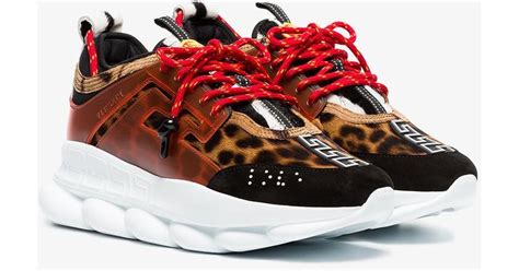 versace chain reaction sneakers leopard|chain reaction sneakers Versace men's.